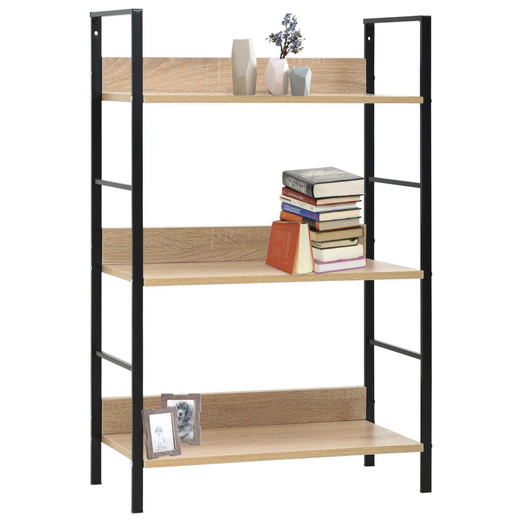 3-Layer Book Shelf Oak 60x27.6x90.5 cm Engineered Wood - OLBRIT