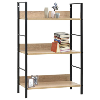 3-Layer Book Shelf Oak 60x27.6x90.5 cm Engineered Wood - OLBRIT