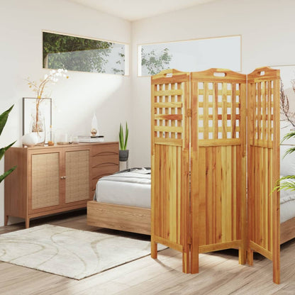 3-Panel Room Divider 121.5x2x115 cm Solid Wood Acacia - OLBRIT