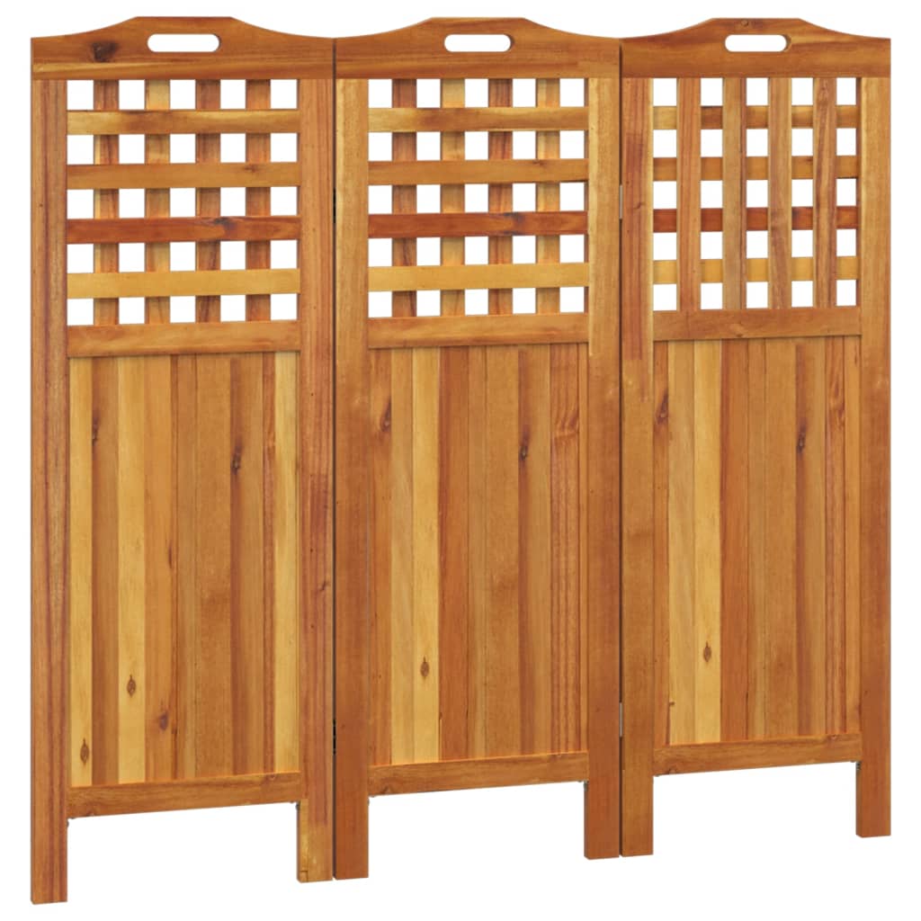 3-Panel Room Divider 121.5x2x115 cm Solid Wood Acacia - OLBRIT
