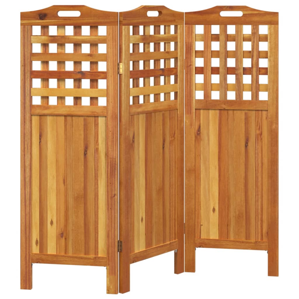 3-Panel Room Divider 121.5x2x115 cm Solid Wood Acacia - OLBRIT
