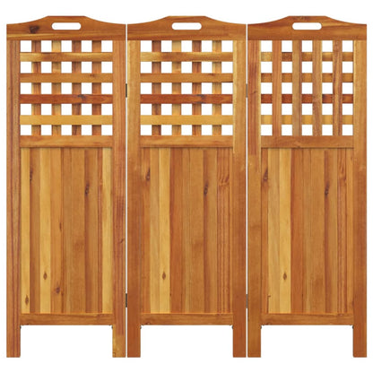 3-Panel Room Divider 121.5x2x115 cm Solid Wood Acacia - OLBRIT