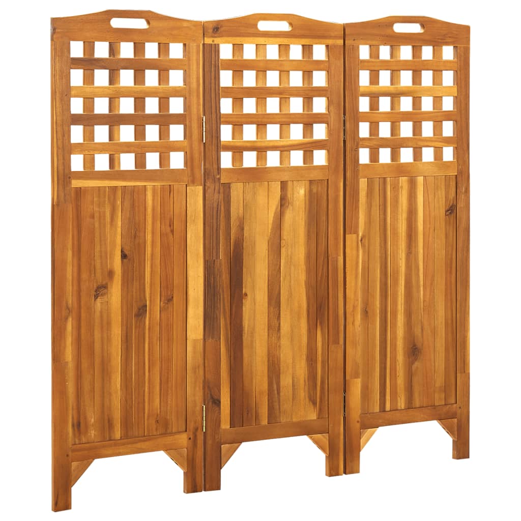 3-Panel Room Divider 121x2x120 cm Solid Acacia Wood - OLBRIT
