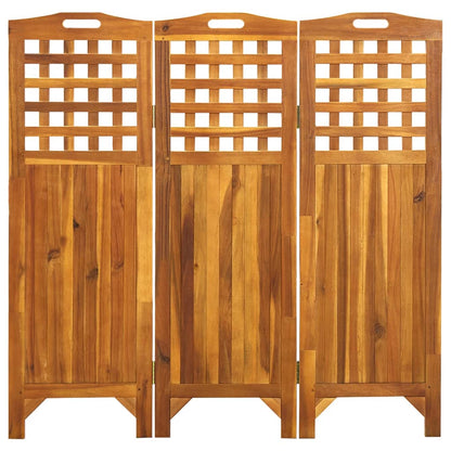 3-Panel Room Divider 121x2x120 cm Solid Acacia Wood - OLBRIT
