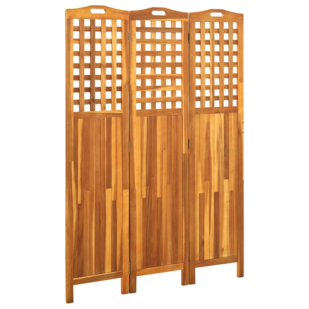 3-Panel Room Divider 121x2x170 cm Solid Acacia Wood - OLBRIT