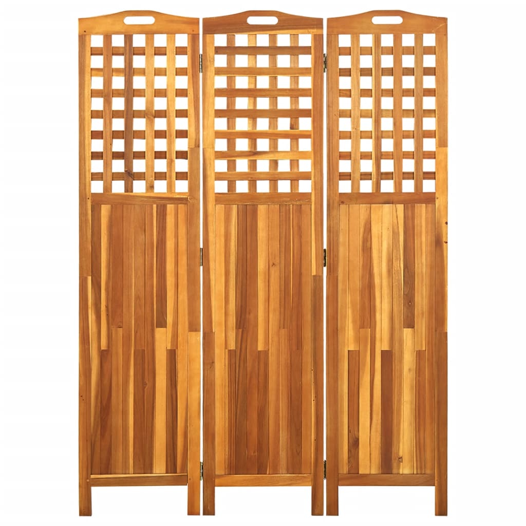 3-Panel Room Divider 121x2x170 cm Solid Acacia Wood - OLBRIT