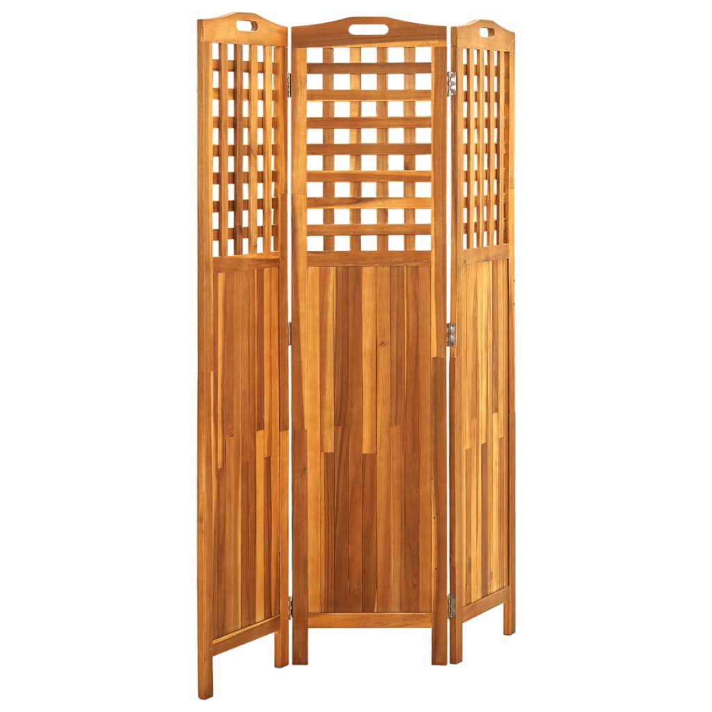 3-Panel Room Divider 121x2x170 cm Solid Acacia Wood - OLBRIT