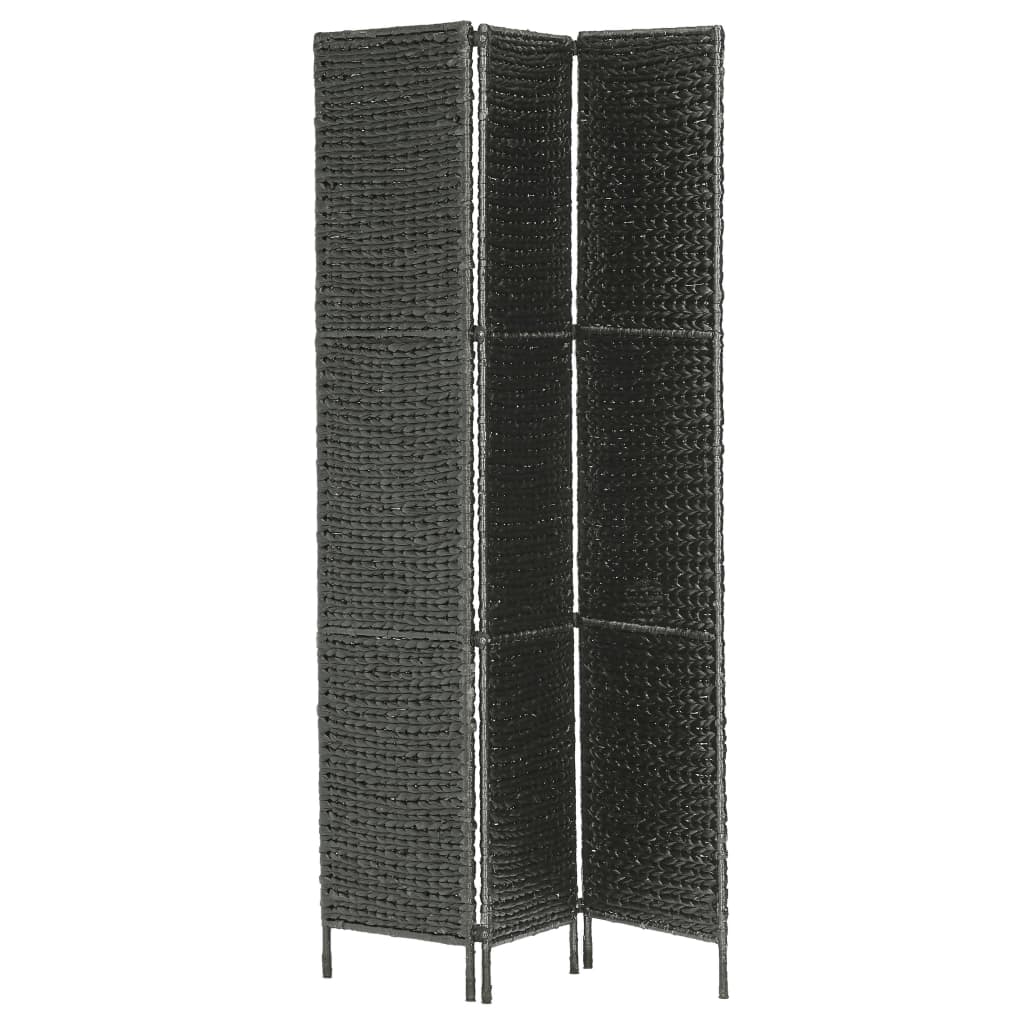 3-Panel Room Divider Black 116x160 cm Water Hyacinth - OLBRIT