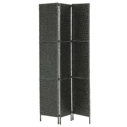 3-Panel Room Divider Black 116x160 cm Water Hyacinth - OLBRIT