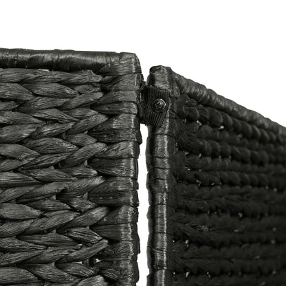 3-Panel Room Divider Black 116x160 cm Water Hyacinth - OLBRIT
