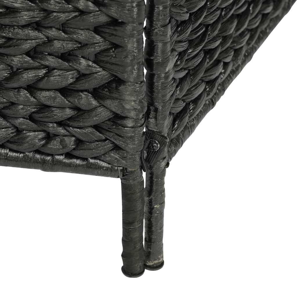 3-Panel Room Divider Black 116x160 cm Water Hyacinth - OLBRIT
