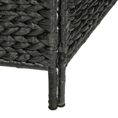 3-Panel Room Divider Black 116x160 cm Water Hyacinth - OLBRIT