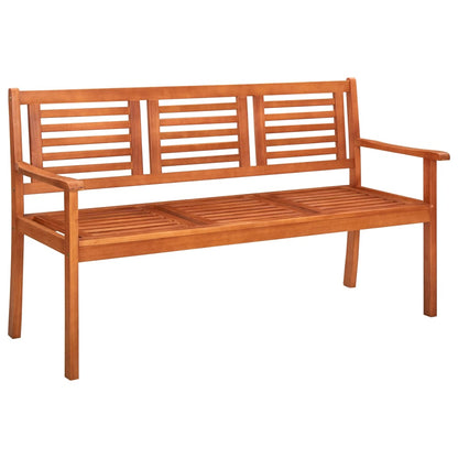 3-Seater Garden Bench 150 cm Solid Eucalyptus Wood - OLBRIT