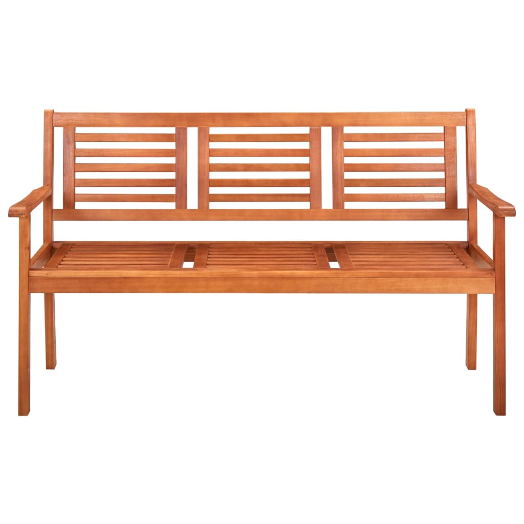 3-Seater Garden Bench 150 cm Solid Eucalyptus Wood - OLBRIT