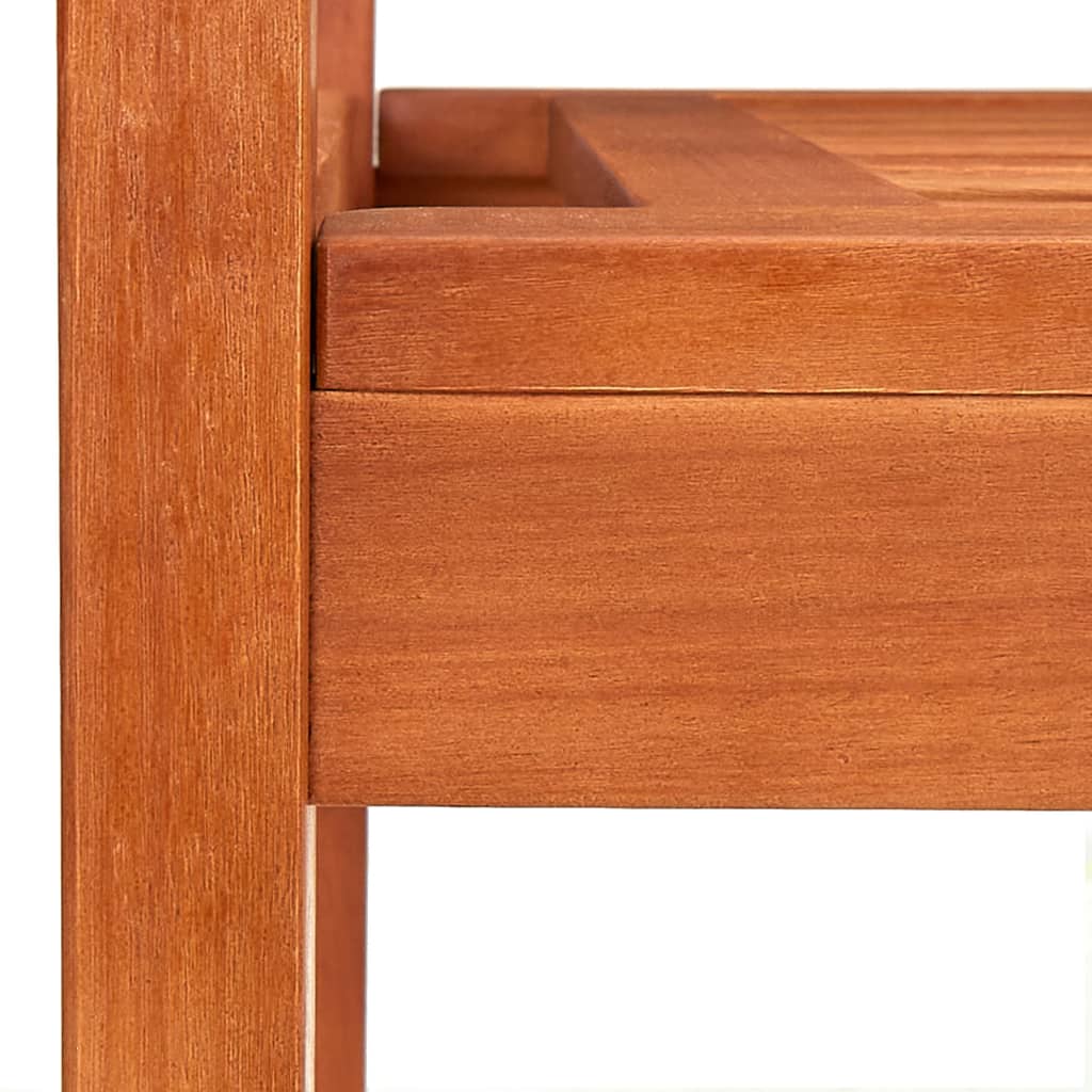 3-Seater Garden Bench 150 cm Solid Eucalyptus Wood - OLBRIT