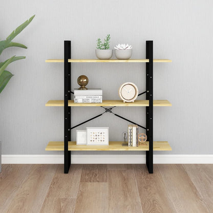 3-Tier Book Cabinet 100x30x105 cm Solid Pine Wood - OLBRIT