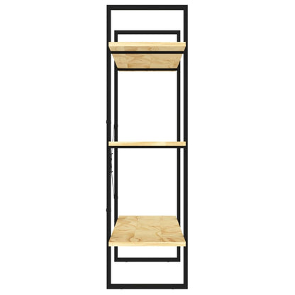 3-Tier Book Cabinet 100x30x105 cm Solid Pine Wood - OLBRIT
