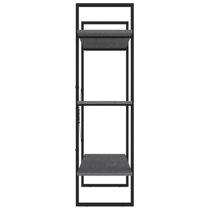 3-Tier Book Cabinet Grey 100x30x105 cm Solid Pine Wood - OLBRIT