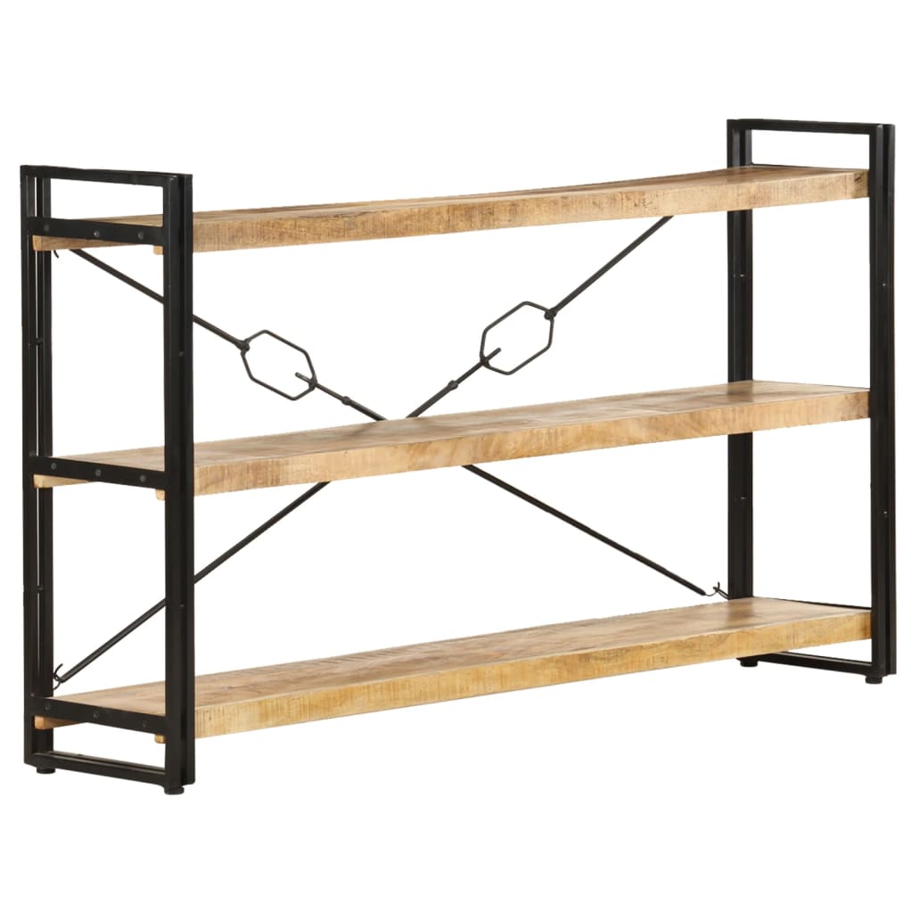 3-Tier Bookcase 140x30x80 cm Solid Mango Wood - OLBRIT