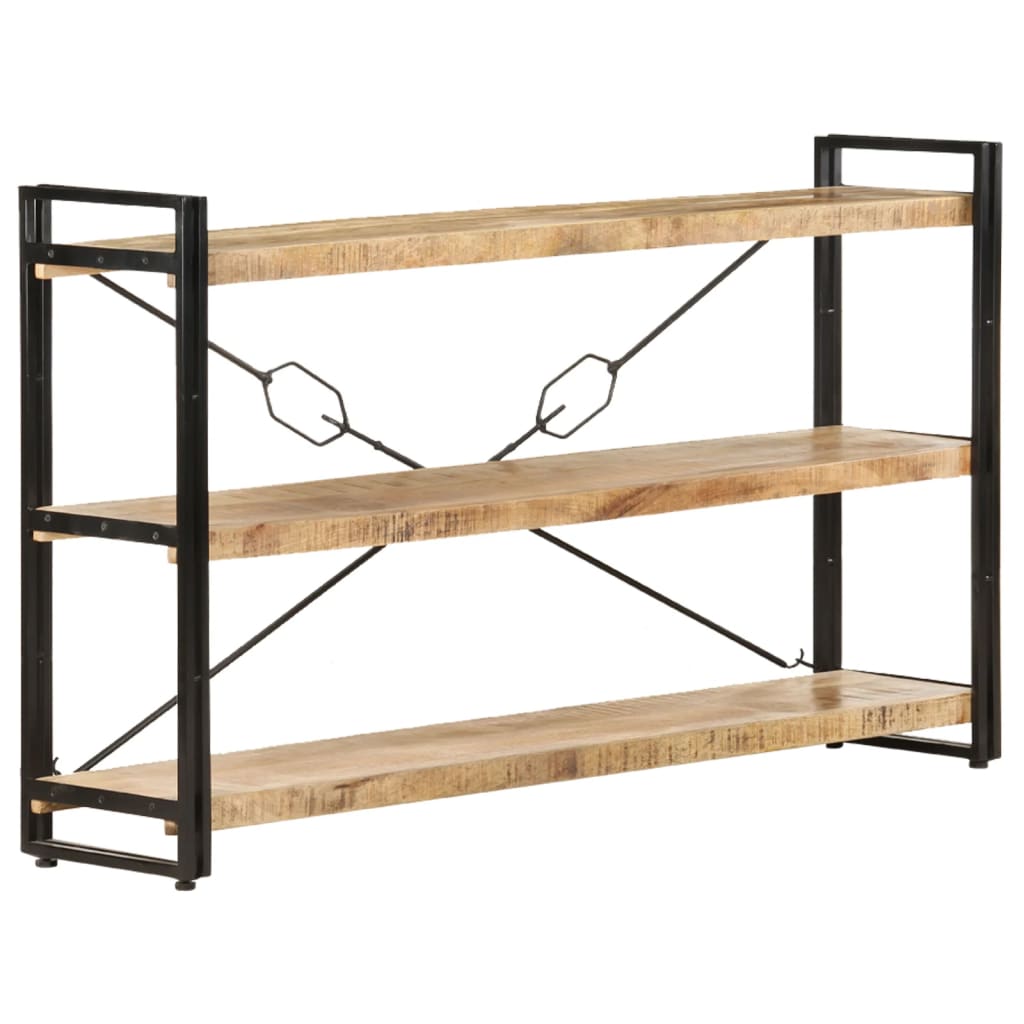 3-Tier Bookcase 140x30x80 cm Solid Mango Wood - OLBRIT