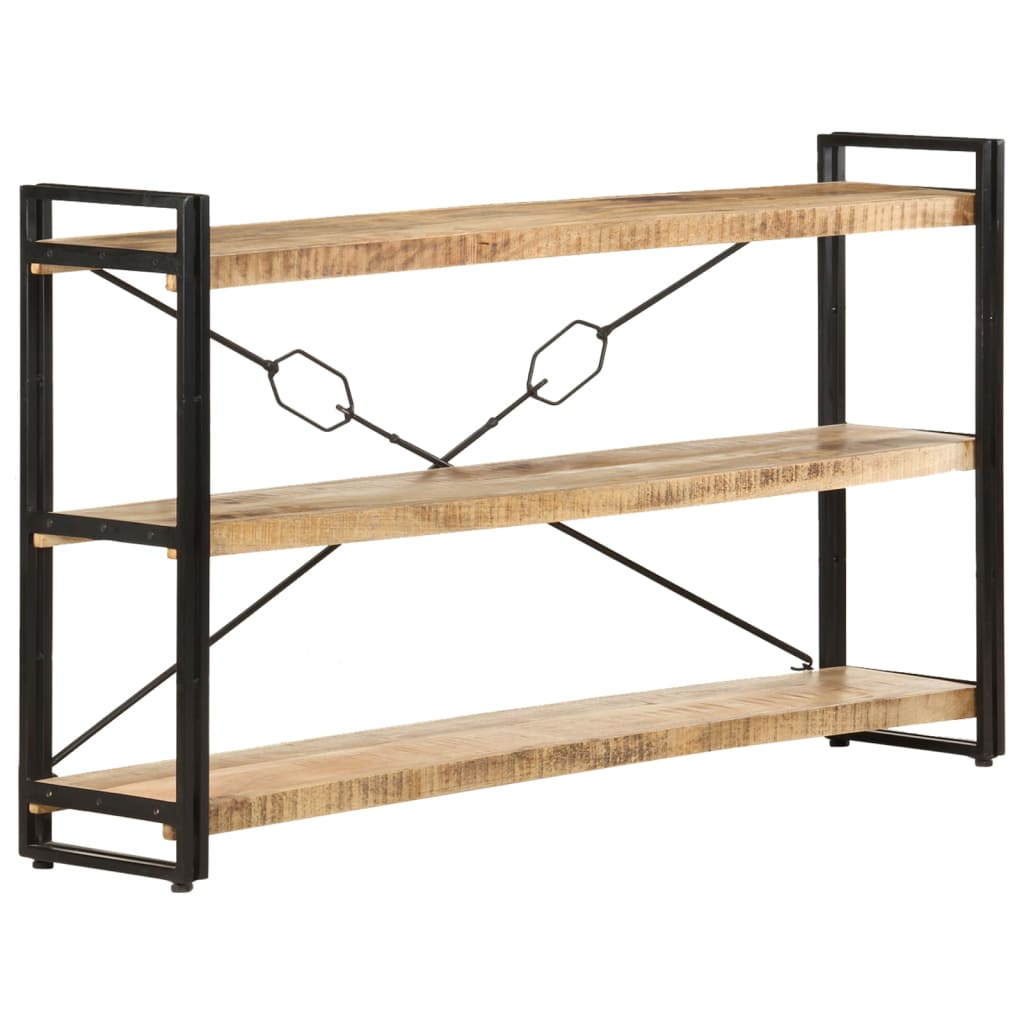 3-Tier Bookcase 140x30x80 cm Solid Mango Wood - OLBRIT