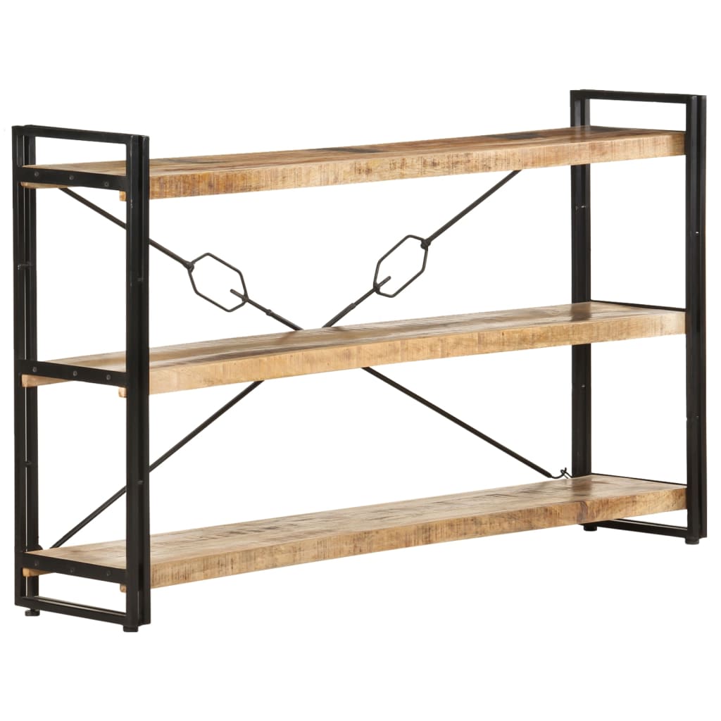 3-Tier Bookcase 140x30x80 cm Solid Mango Wood - OLBRIT
