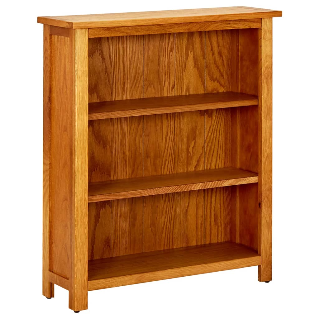 3-Tier Bookcase 70x22.5x82 cm Solid Oak Wood - OLBRIT