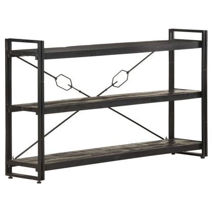 3-Tier Bookcase Black 140x30x80 cm Solid Mango Wood - OLBRIT