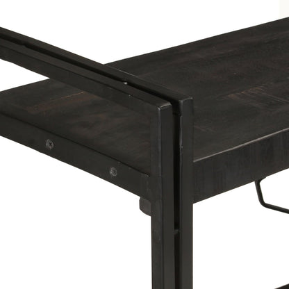 3-Tier Bookcase Black 140x30x80 cm Solid Mango Wood - OLBRIT