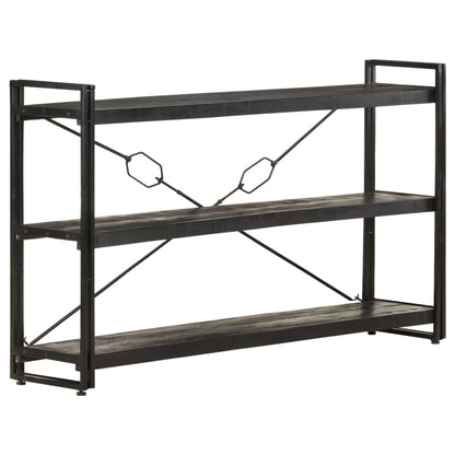 3-Tier Bookcase Black 140x30x80 cm Solid Mango Wood - OLBRIT