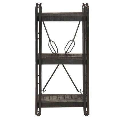 3-Tier Bookcase Black 40x30x80 cm Solid Mango Wood - OLBRIT