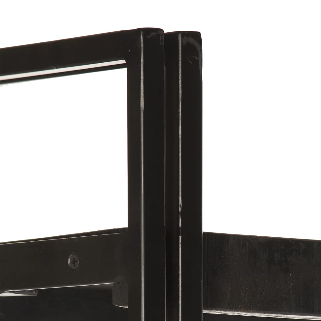 3-Tier Bookcase Black 40x30x80 cm Solid Mango Wood - OLBRIT
