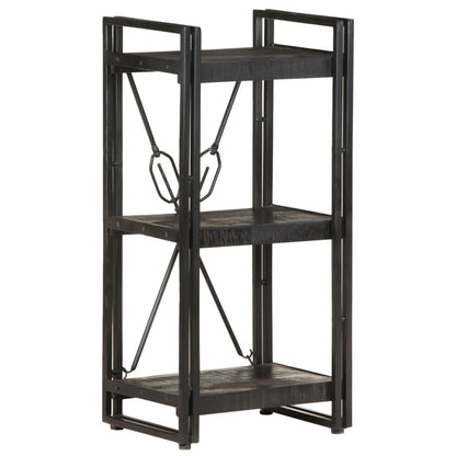 3-Tier Bookcase Black 40x30x80 cm Solid Mango Wood - OLBRIT