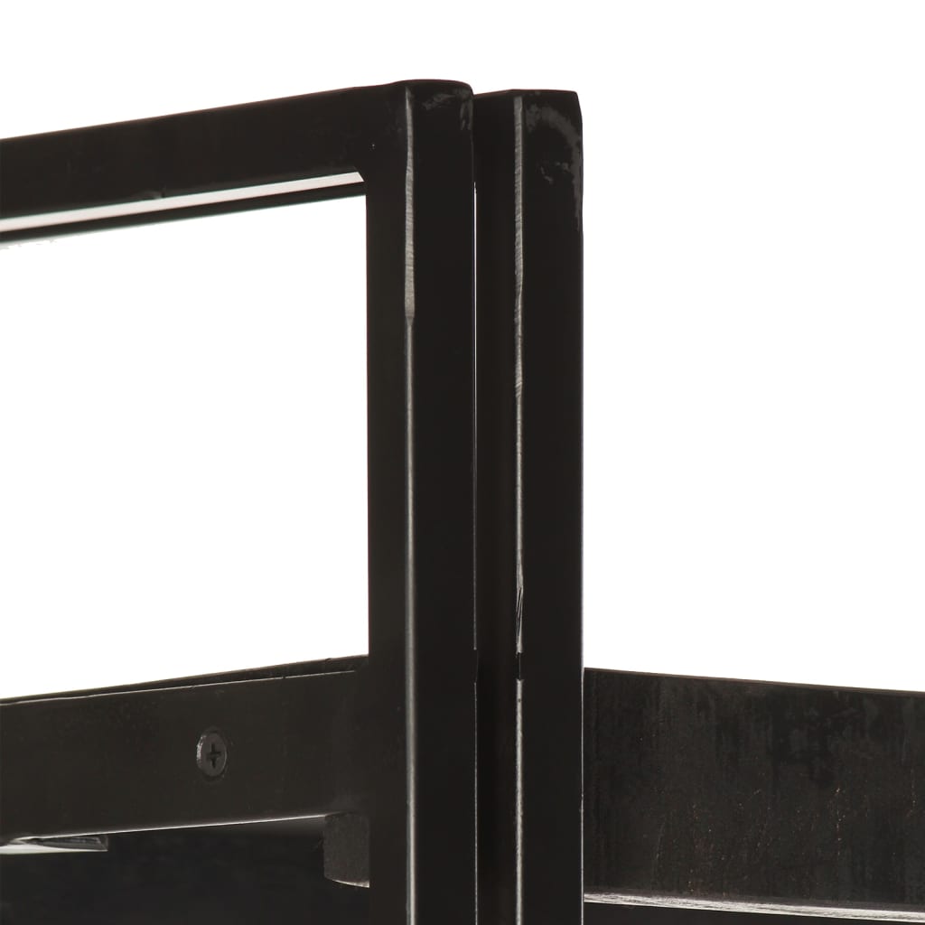 3-Tier Bookcase Black 60x30x80 cm Solid Mango Wood - OLBRIT
