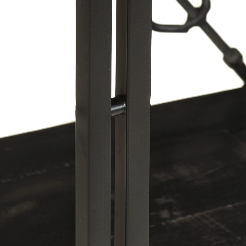 3-Tier Bookcase Black 60x30x80 cm Solid Mango Wood - OLBRIT