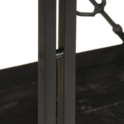 3-Tier Bookcase Black 60x30x80 cm Solid Mango Wood - OLBRIT