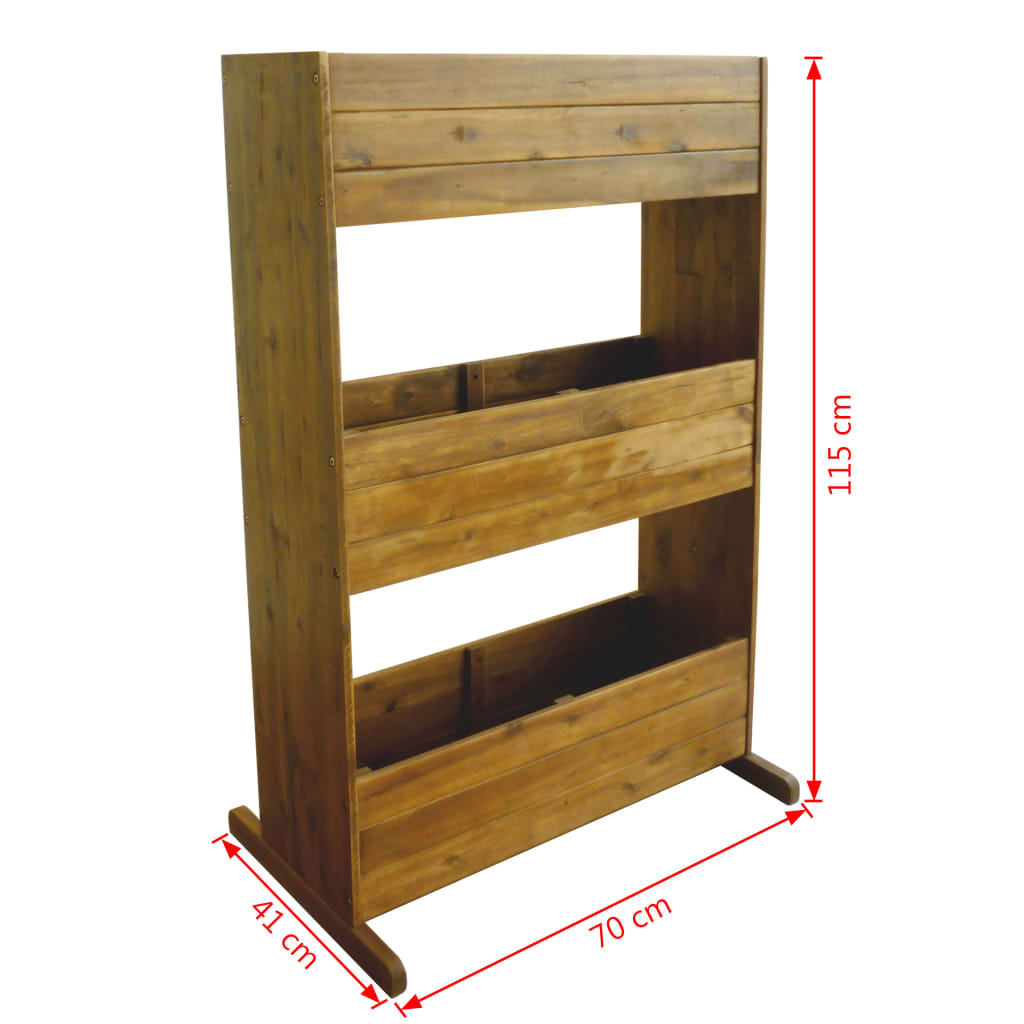 3-Tier Garden Raised Bed Solid Acacia Wood - OLBRIT