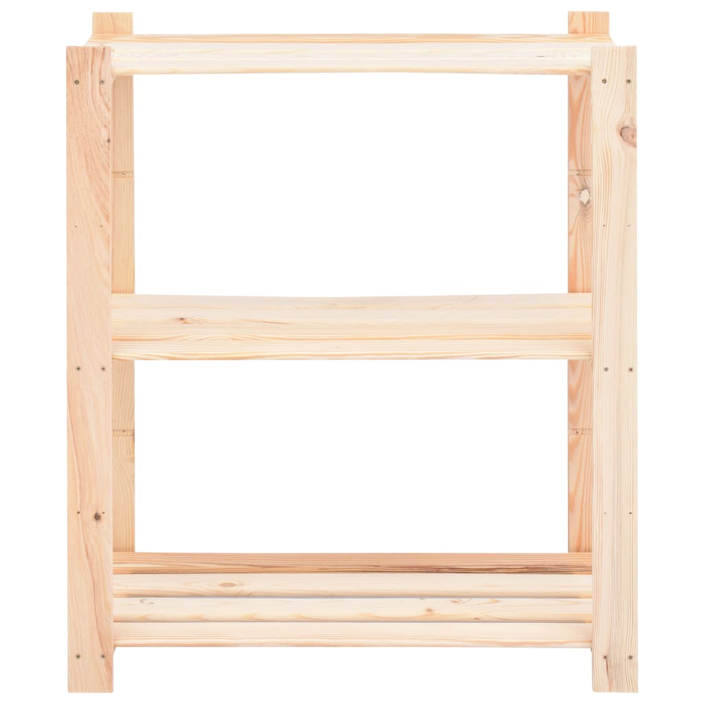 3-Tier Storage Racks 80x38x90 cm Solid Pinewood 150 kg - OLBRIT