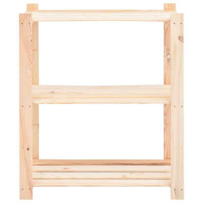 3-Tier Storage Racks 80x38x90 cm Solid Pinewood 150 kg - OLBRIT