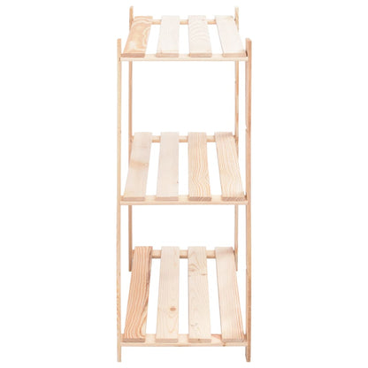 3-Tier Storage Racks 80x38x90 cm Solid Pinewood 150 kg - OLBRIT