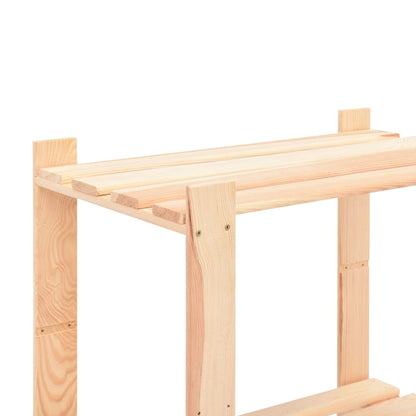 3-Tier Storage Racks 80x38x90 cm Solid Pinewood 150 kg - OLBRIT