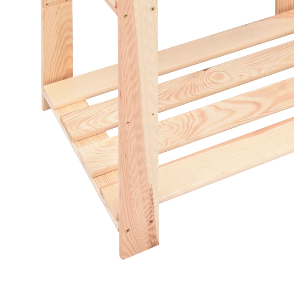 3-Tier Storage Racks 80x38x90 cm Solid Pinewood 150 kg - OLBRIT