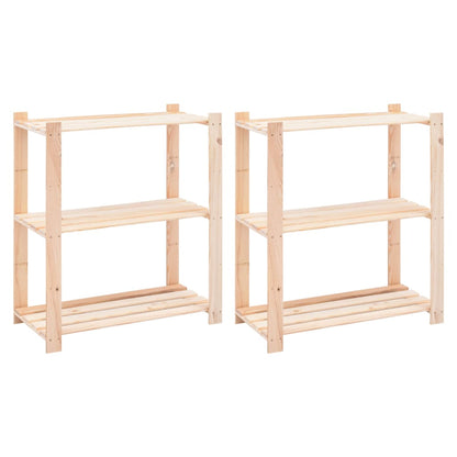 3-Tier Storage Racks 80x38x90 cm Solid Pinewood 150 kg - OLBRIT