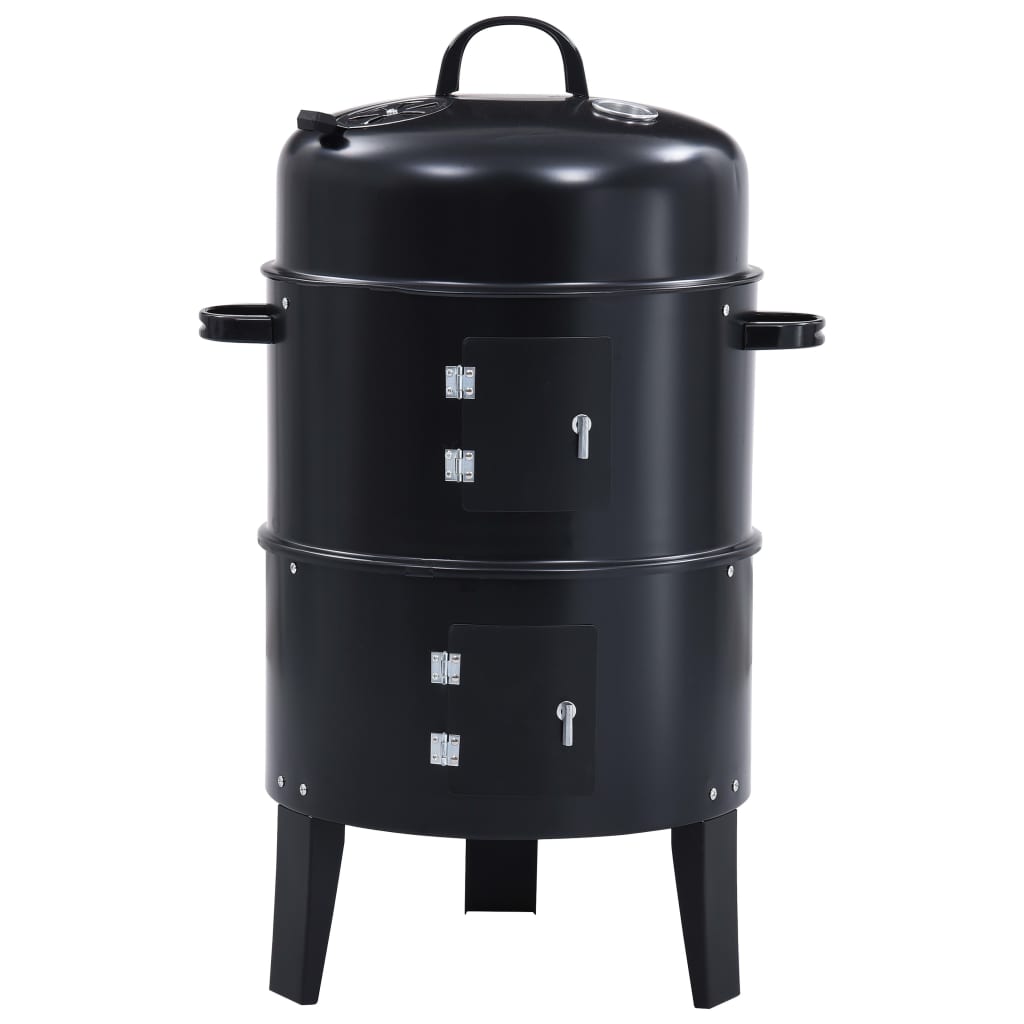 3-in-1 Charcoal Smoker BBQ Grill 40x80 cm - OLBRIT