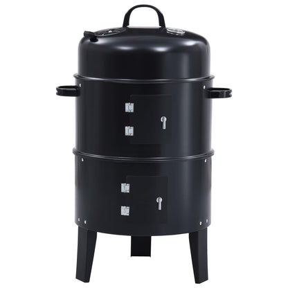 3-in-1 Charcoal Smoker BBQ Grill 40x80 cm - OLBRIT