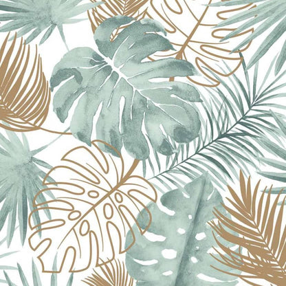 Wallpaper Monstera Leaves Green - OLBRIT