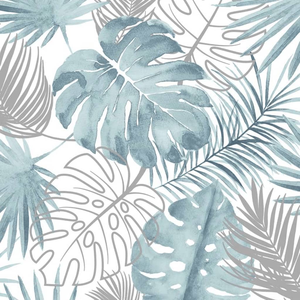 Wallpaper Monstera Leaves Blue - OLBRIT