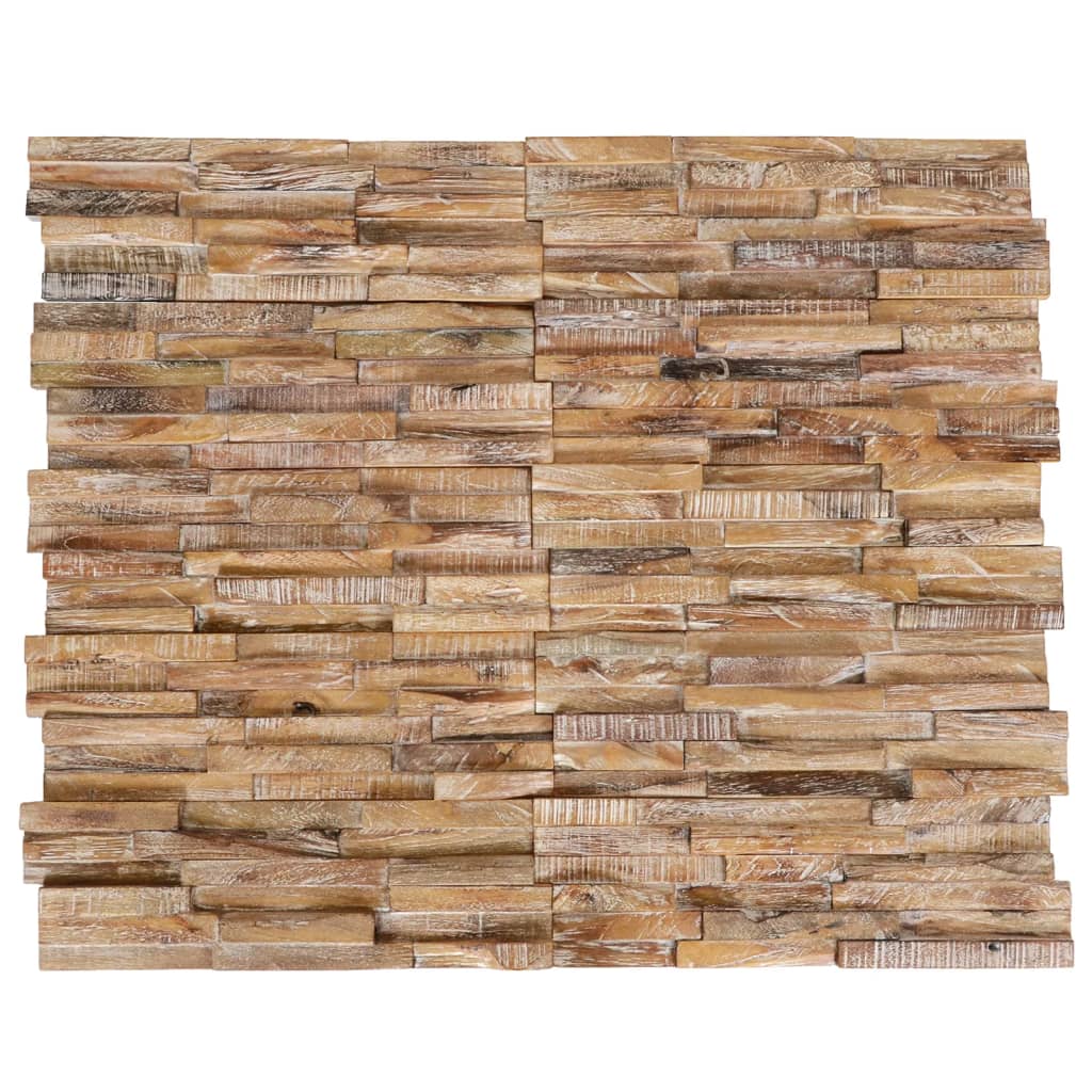 3D Wall Cladding Panels 10 pcs 1.01 m² Solid Teak Wood - OLBRIT