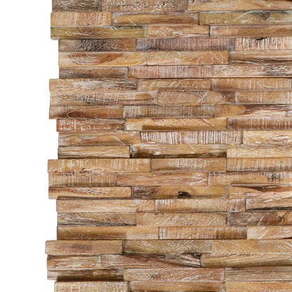 3D Wall Cladding Panels 10 pcs 1.01 m² Solid Teak Wood - OLBRIT