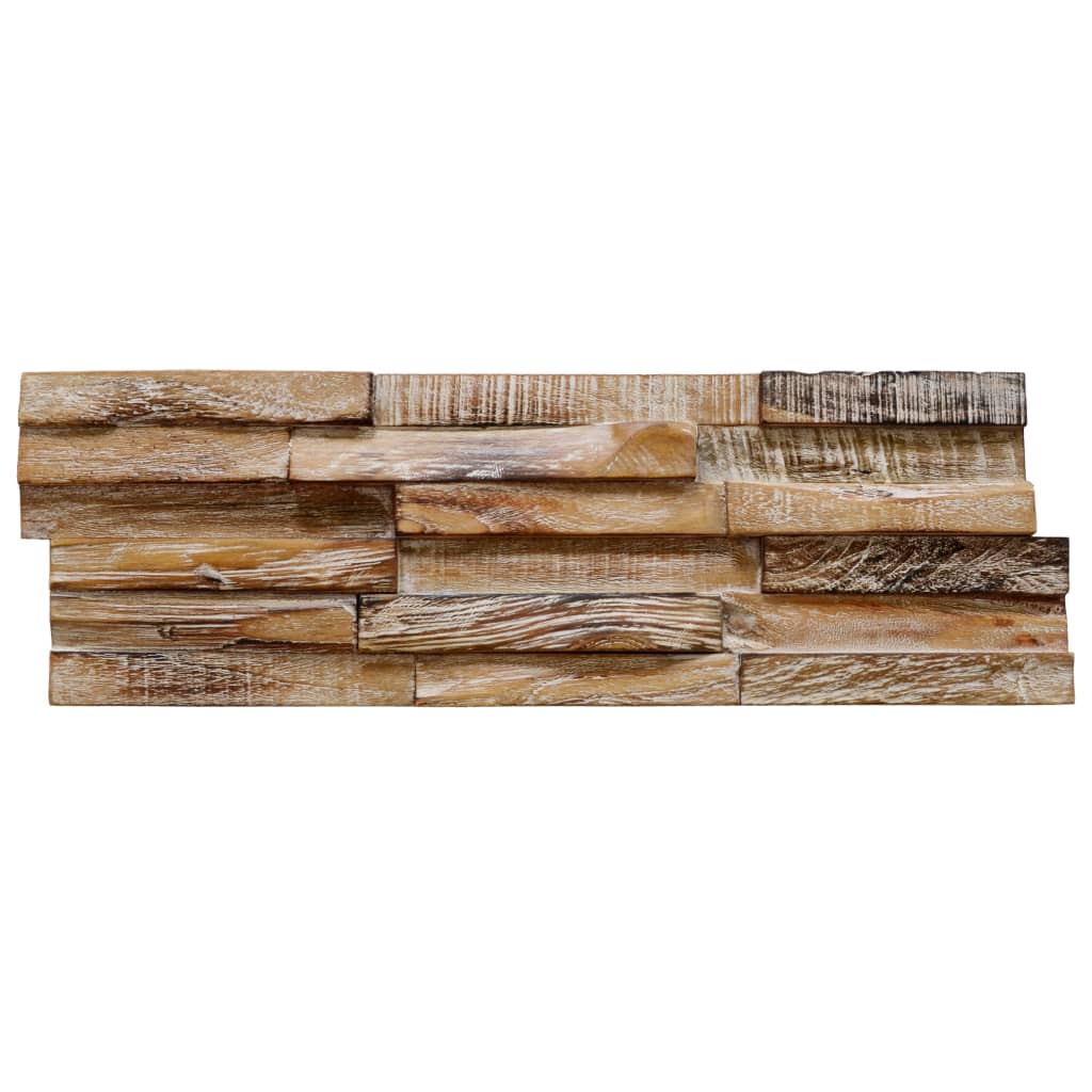 3D Wall Cladding Panels 10 pcs 1.01 m² Solid Teak Wood - OLBRIT